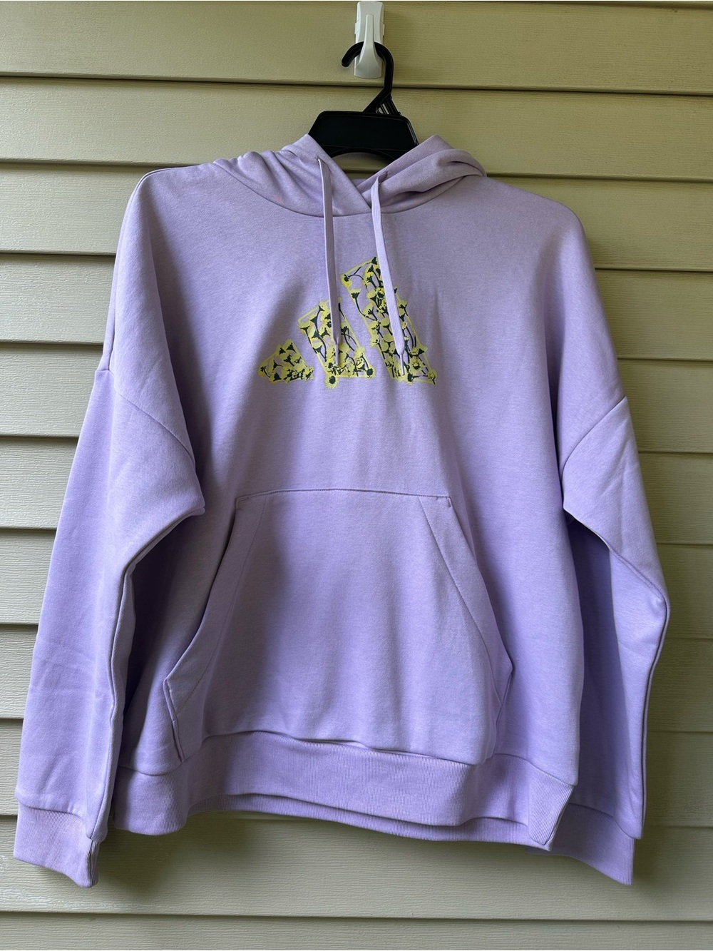 adidas Light Lavender Hoodie with Patterned Logo